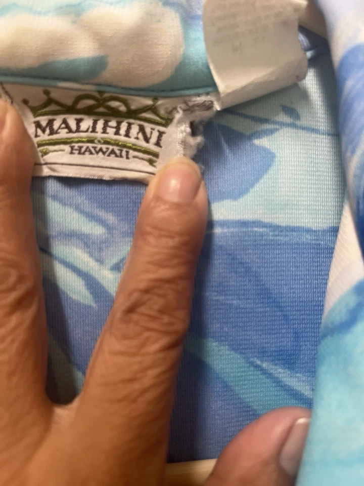 Flores pintadas azules Alohoa vintage 60smalehini hawaianos hombres Foto 4 de 4