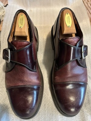 Bert Pulitzer Men's Classic Burgundy Leather Monk Strap Oxfords 11