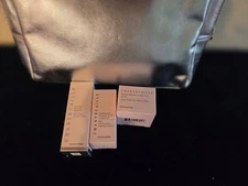 CHANTECAILLE SILVER METALLIC ZIPPERED COSMETICS MAKEUP BAG