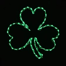 Green St. Patrick's Day Shamrock Clover LED Wireframe Outdoor Decoration 27"