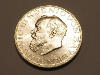 BAYERN 5 Mark 1914 D Ludwig III. Polierte Platte (L4054)
