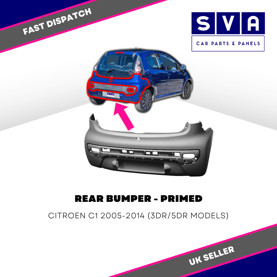 For Citroen C1 2005-2014 Rear Bumper Primed (3Dr/5Dr Models) Insurance Approved
