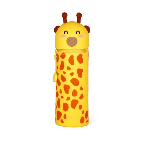 Kawaii Astuccio 2 In 1 In Silicone Morbido A Forma Di Gatto, Portapenne E Astuccio Con Cerniera E Cordino, Diametro 7 Cm, Altezza 19.5 Cm, Senza BPA, Grigio - 3