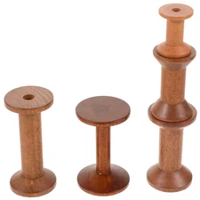 5 Pcs Cotton Thread Spools Empty Sewing Embroidery Organizer Wood Yarn Holder