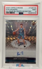 2025-26 Topps Chrome Kon Knueppel Auto Issue RC #TAIR-KK White Geometric /2 PSA9