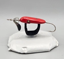 Vintage Al Foss Oriental Wiggler No. 3 All Red wood crankbait Fishing Lure