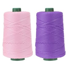 2 Pcs Polyester Macrame Cord 3mm x 219 Yards Macrame Cords - Light Pink/Purple