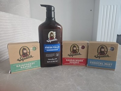 Dr. Squatch 3X Herrenseife + 1x Fresh Falls Hand- und Körperlotion