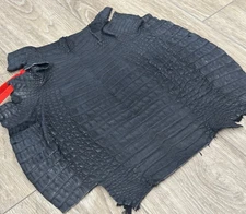 Navy Blue Caiman Crocodile belly Hide Leather Skin real alligator Croc 373