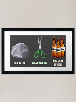 Steinschere Bierpaar Rahmen gerahmt Wandbild Poster Leinwanddruck Bild