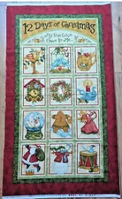 12 Days Of Christmas Quilt Panel # 3750 By Nancy Halvorsen for Benartex