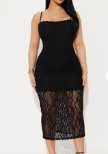 Black Mesh Sheer Panel Bodycon Midi Dress Sleeveless Strappy