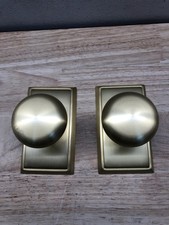 Emtek 8521PUS4 Providence Dummy Door Knob Set with Rectangular Rose - Satin Bras