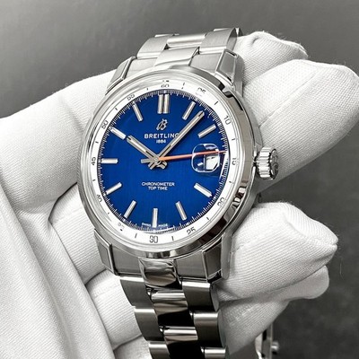 New Breitling Top Time B31 Automatic 38mm Blue Dial SS Men's Watch AB3113A71C1A1