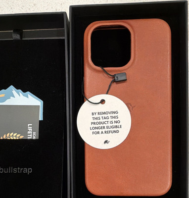 Bullstrap Sienna Brown Leather Back Case Closed Bottom iPhone 15 Pro Max MagSafe