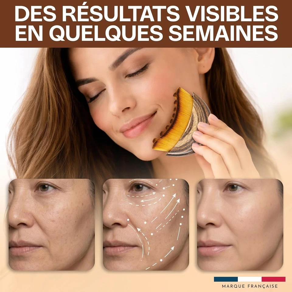 Brosse Lymphatique Visage 2 Pièces Drainage Anti-Rides Biovela - Photo 3/4