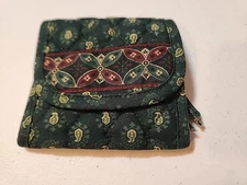Vera Bradley Retired Classic Green Pocket Wallet