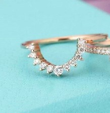 1Ct Lab Created Diamond Halo Engagement Ring Wedding Band 14K Rose Gold Finish