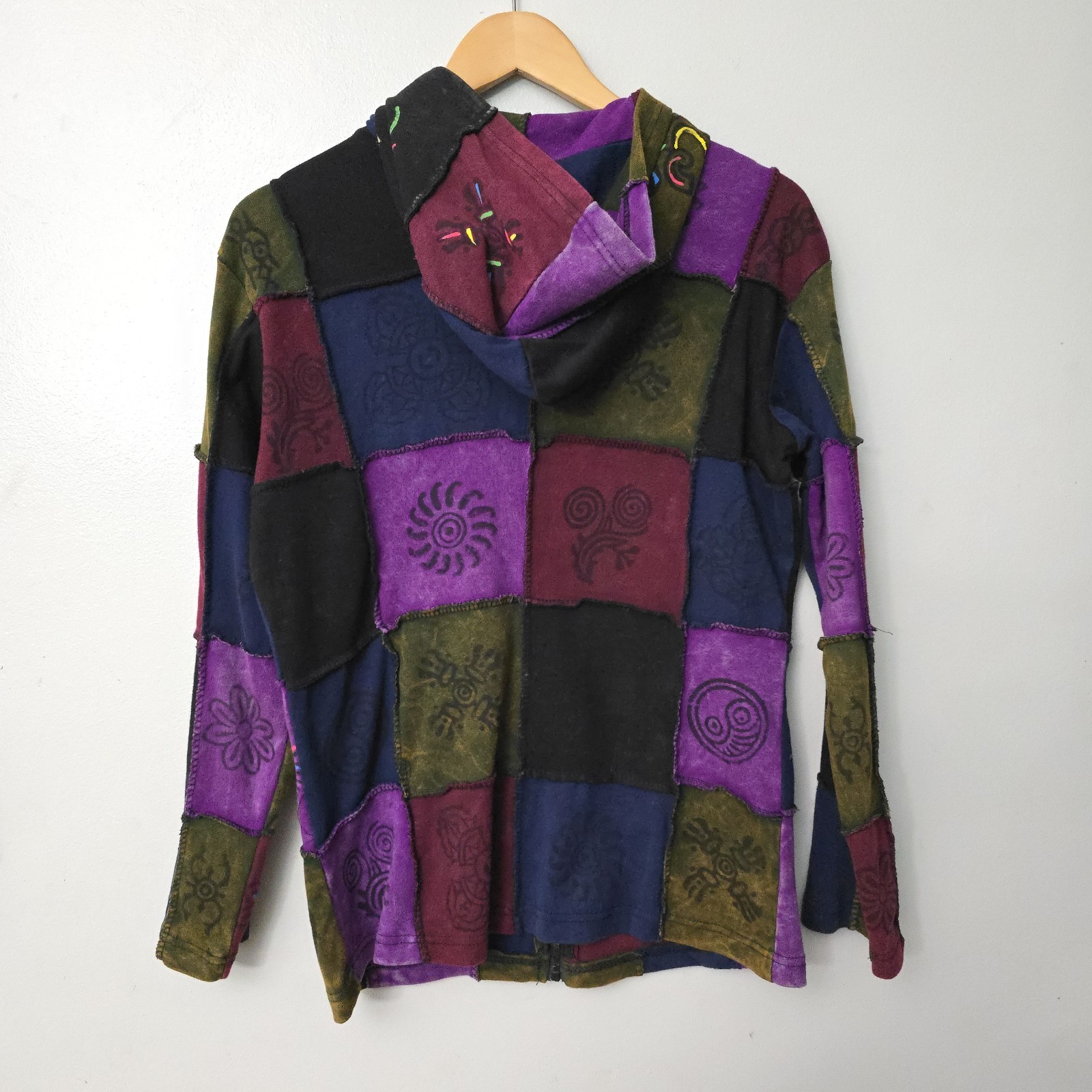 Greater Good Network Patchwork Zip Up Hoodie Wome… - image 4