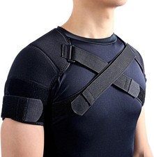 Double Shoulder Support Brace Strap Wrap Neoprene Protector,XL