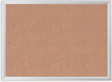 Cork Bulletin Board 24" x 18" Silver Aluminum Frame Industrial Grade
