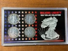 4 coin set- Walking Liberty Half Dollar Collection Almost 1 1/2 oz Silver