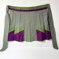 Vintage Apron Green Purple Beige Unused Made With Rare Fruit Of The Loom Fabric