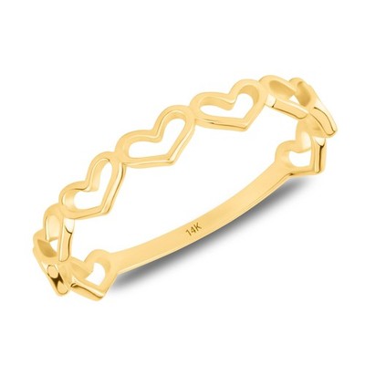Solid 14k Yellow Gold Dainty Heart Ring