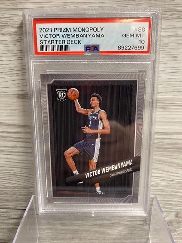VICTOR WEMBANYAMA PSA 10 2023 PANINI PRIZM MONOPOLY #S8 ROOKIE STARTER DECK (B)