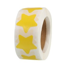 1 Roll Star Stickers 1 Inch DIY Adhesive PVC Labels 500 Count/Roll Yellow