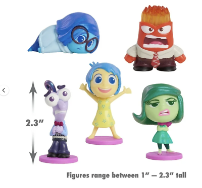Disney Inside Out 2Pixar Feels Figure Set Playset Toys Joy Sadness