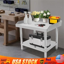 Adjustable Stainless Steel Work Table with Double-Tier Design for Versatile Use