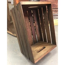 Wooden Crate Dark Walnut Color Rustic Crate