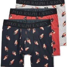 Polo Ralph Lauren Polo Bear Holiday Men's L 3-Pk. Boxer Briefs Cooling Cotton