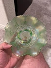 Northwood  Ice Green Grape n Cable Spatula Footed Ruffled Bowl