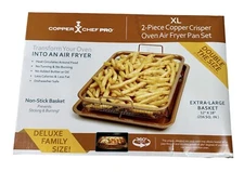XL Copper Crisper by Copper Chef as Seen on TV - 2-Piece Oven Air Fryer Pan Set