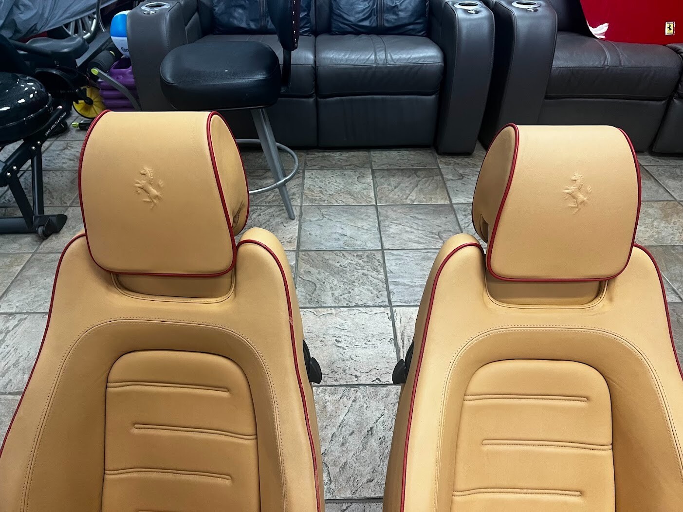 Ferrari F430, LH + RH, Front Seats, Power Units Removed, Beige/Red, Used