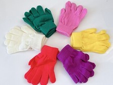 Kids Girl Boy Children Colorful Warm Winter SHORT Knit Gloves Mittens 5-11 Year
