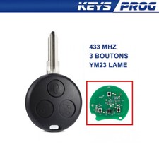 Clé Telecommande vierge pour Smart City Fortwo Pulse Roadster : 2000 - 2004