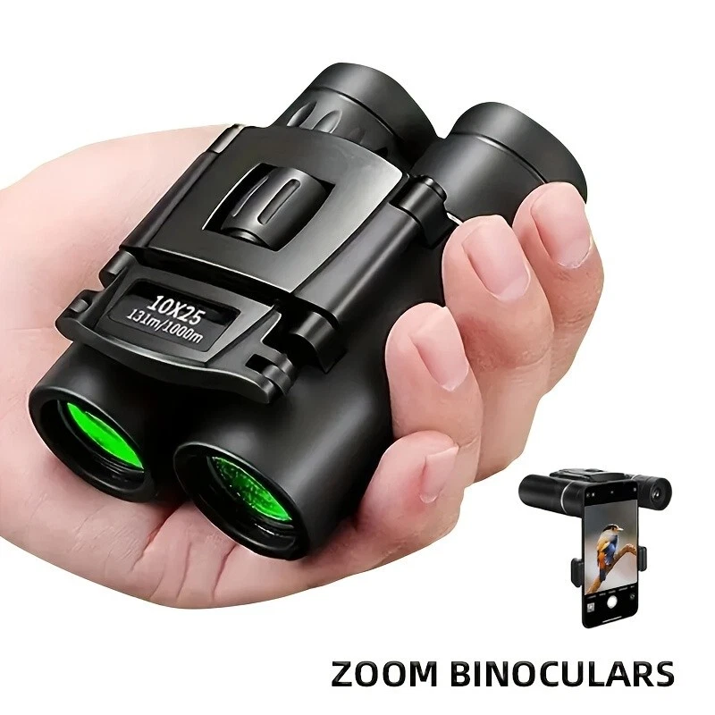 Mini Pocket Binoculars 10×25 w/Smartphone Adapter – Travel Birding/Hunting Optic - Image 2 of 4