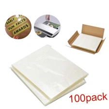 3 Mil Letter Size Clear Thermal Hot Laminating Pouches 100 Pack 9 x 11.5 Sheet