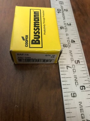 BUSSMANN BAF15- 15AMP, 250V FUSES- BOX OF 10