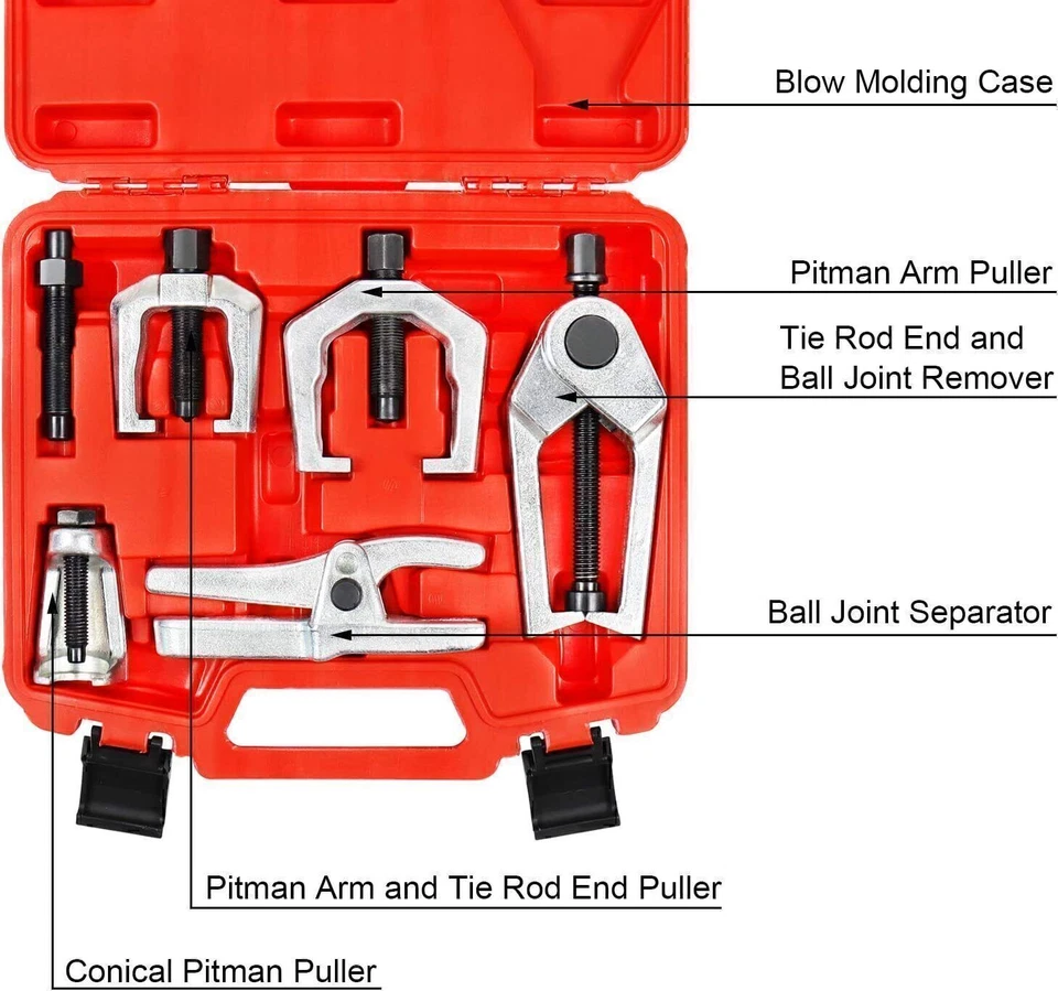 5x Front End Service Tool Kit Ball Joint Tie Rod Set Pitman Arm Puller Remover - Image 2 of 4