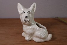 Vintage Ceramic White Scottie Dog Indoor Planter