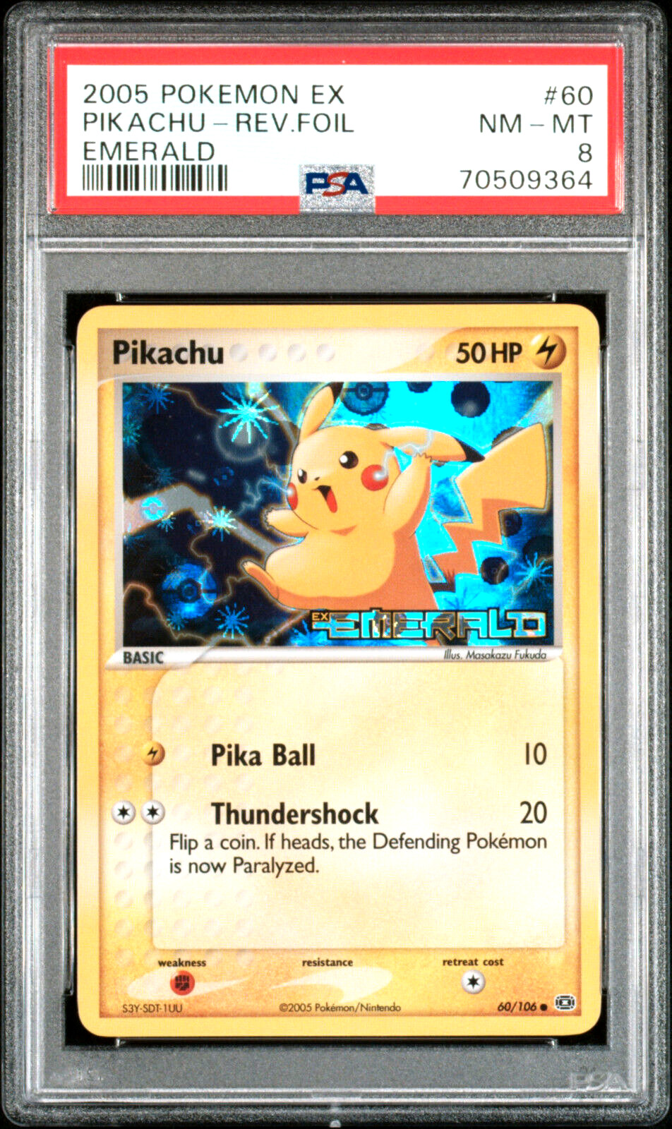 Pokemon PSA 8 Pikachu Ex Emerald Reverse Holo 60/104
