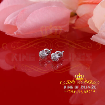 Aretes Para Hombre Round 925 White Silver 0.10ct Diamond Women's /Men's Earring
