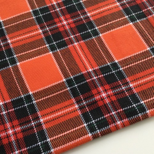 CUSHION COVER BURNT ORANGE TANGERINE CITRUS CHECK PLAID TARTAN COUNTRY EASTER NE - Picture 2 of 3