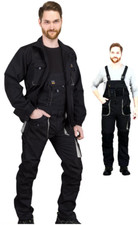 SALOPETTE DE travail, SALOPETTE DE TRAVAIL NOIRE GENOUILLÈRES PROFESSIONNEL