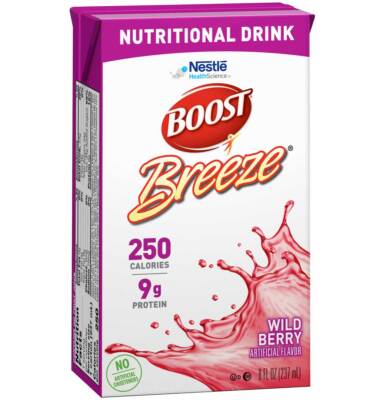 Boost Breeze Nutritional Drink Wild Berry Flavor Gluten Free   8 Oz   Pack of 6