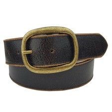 Vintage Genuine Leather belt with distress burnish edge
